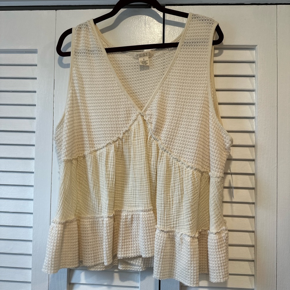 Cream Women's Top